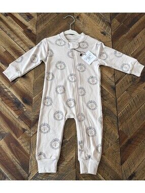 NWT Boutique Tan Lion Jumpsuit Sleeper 6M Long Sleeve